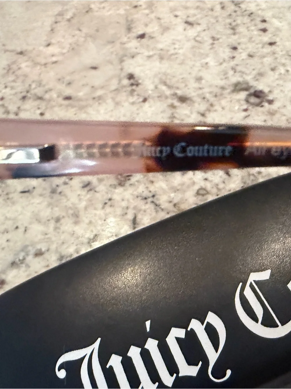 Juicy Couture Black and Tortoiseshell Rectangular Glasses with Case